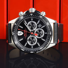 SCUDERIA FERRARI PILOTA Chronograph Black Round Dial Men's Watch- 0830389
