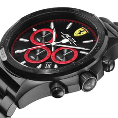 SCUDERIA FERRARI Pilota Chronograph Black Round Dial Men's Watch - 0830390