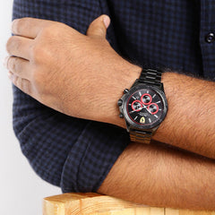 SCUDERIA FERRARI Pilota Chronograph Black Round Dial Men's Watch - 0830390