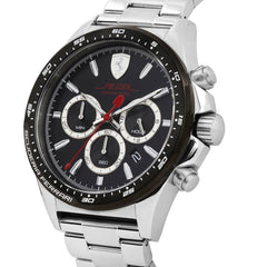 SCUDERIA FERRARI PILOTA Chronograph Black Round Dial Men's Watch- 0830393