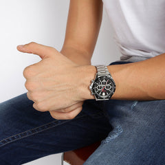 SCUDERIA FERRARI PILOTA Chronograph Black Round Dial Men's Watch- 0830393