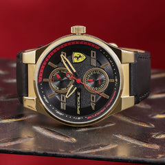 SCUDERIA FERRARI SPECIALE Multifunction Black Round Dial Men's Watch- 0830417