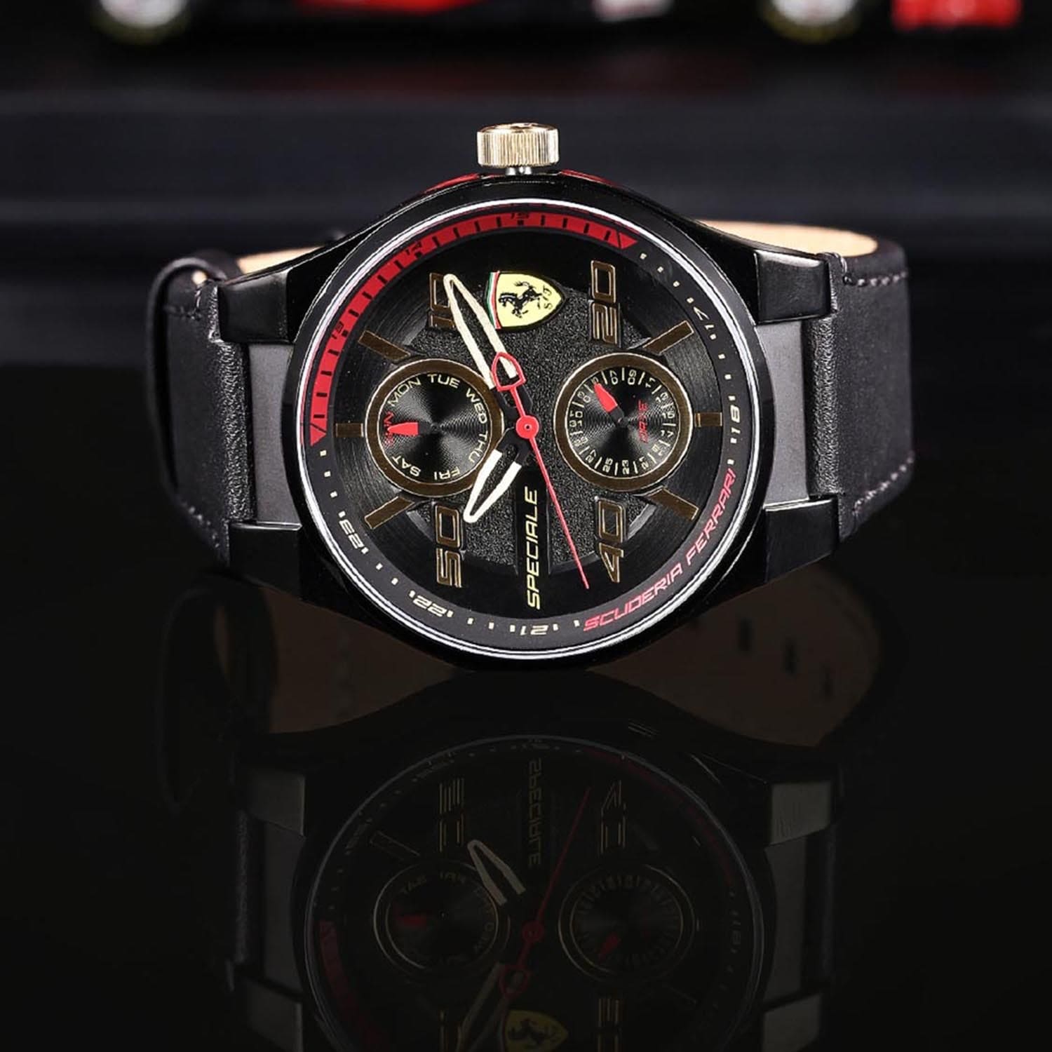 SCUDERIA FERRARI Speciale Multifunction Black Round Dial Men's Watch - 0830418