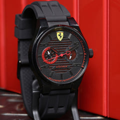 SCUDERIA FERRARI SPECIALE Multifunction Black Round Dial Men's Watch- 0830431