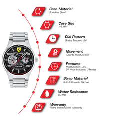 SCUDERIA FERRARI SPECIALE Multifunction Black Round Dial Men's Watch- 0830432