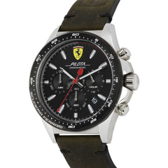 Scuderia Ferrari Pilota Chronograph Black Round Dial Men's Watch - 830433