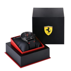 SCUDERIA FERRARI PILOTA Chronograph Black Round Dial Men's Watch - 0830434