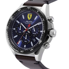 SCUDERIA FERRARI PILOTA Chronograph Blue Round Dial Men's Watch- 0830435