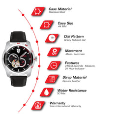 SCUDERIA FERRARI PRIMATO Mechanical Automatic Skeleton Black Round Dial Men's Watch - 0830442