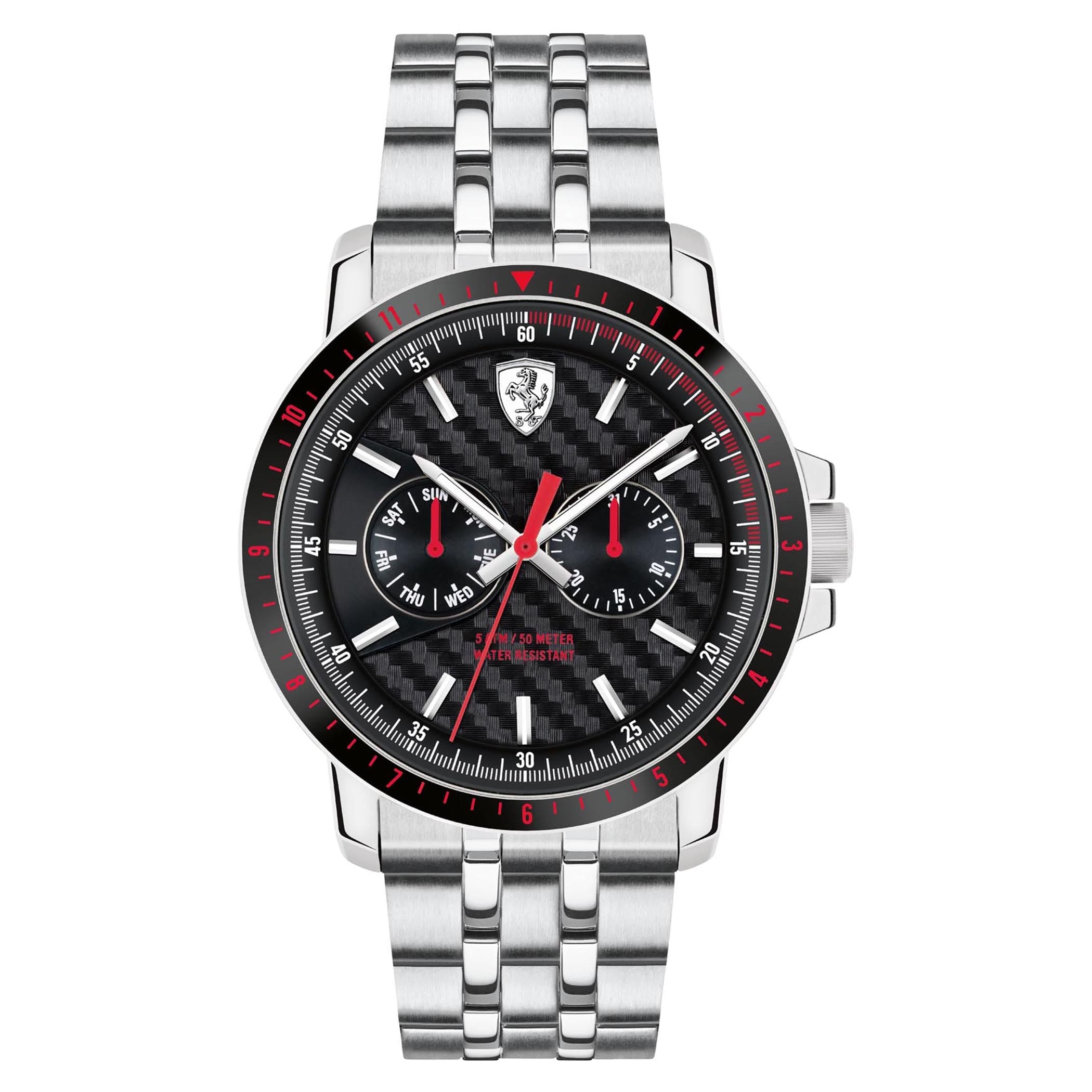 SCUDERIA FERRARI TURBO Multifunction Black Round Dial Men's Watch - 0830453