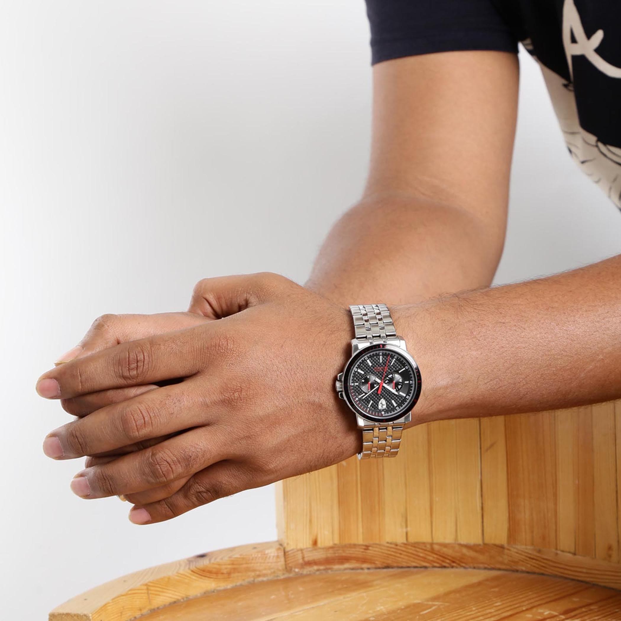 SCUDERIA FERRARI TURBO Multifunction Black Round Dial Men's Watch - 0830453