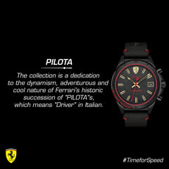SCUDERIA FERRARI PILOTA Quartz Black Round Dial Men's Watch- 0830460
