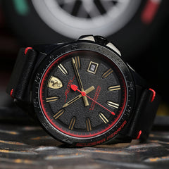 SCUDERIA FERRARI PILOTA Quartz Black Round Dial Men's Watch- 0830460