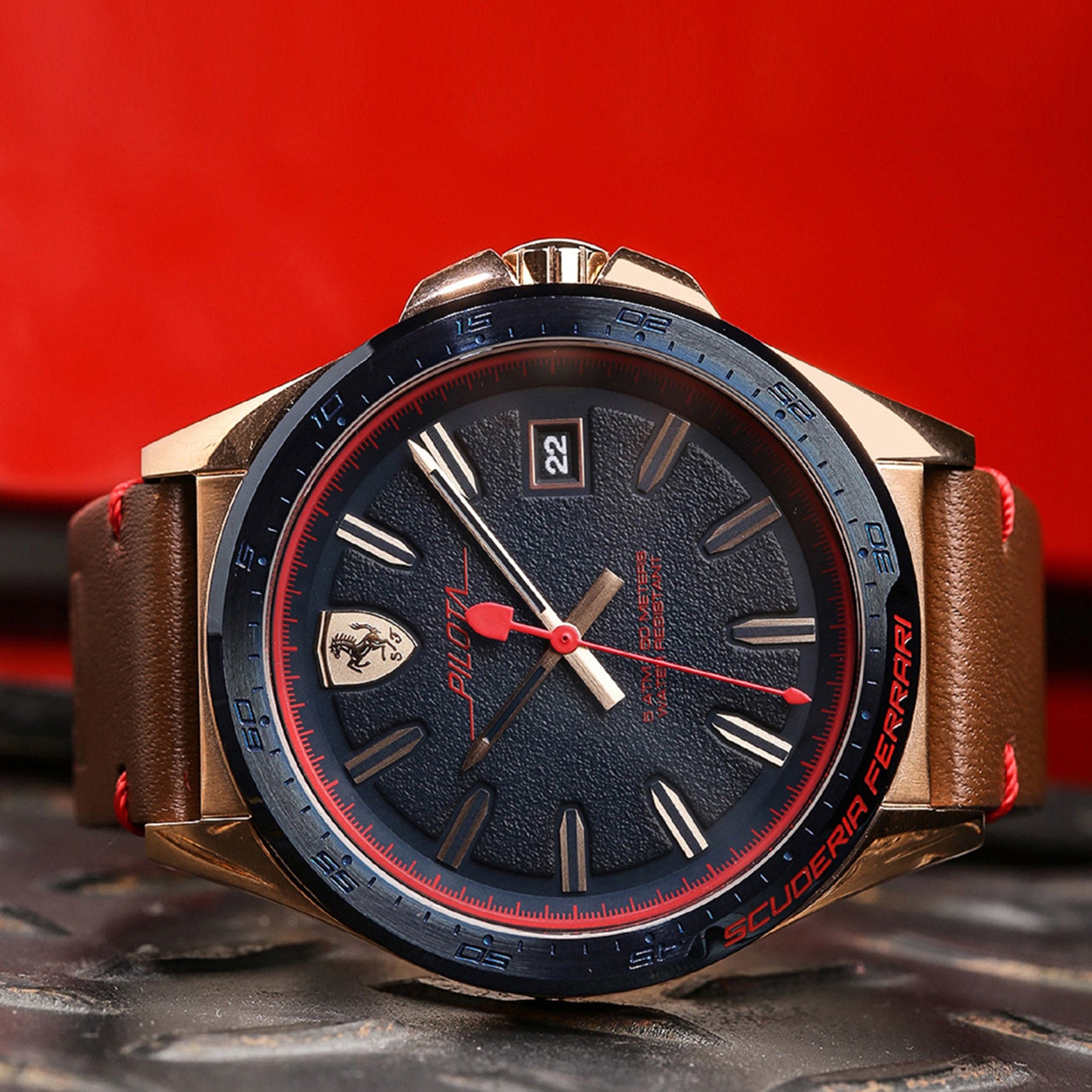 SCUDERIA FERRARI PILOTA Quartz Blue Round Dial Men's Watch- 0830461