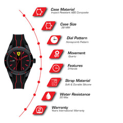 SCUDERIA FERRARI REDREV Analog Black Round Dial Unisex Watch - 0830479