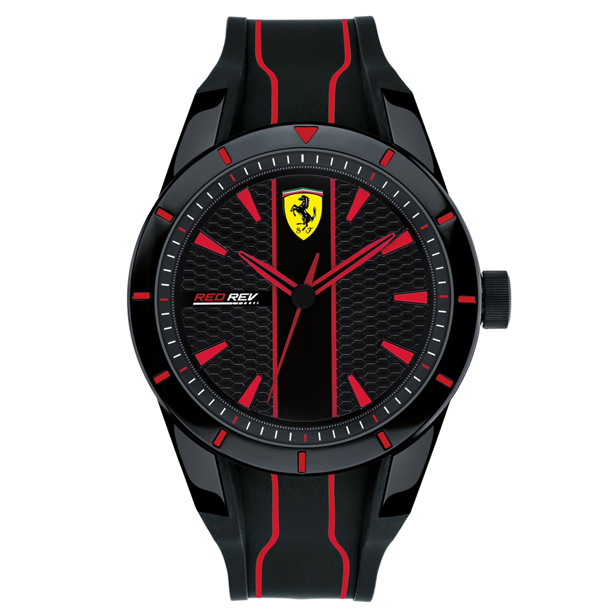 SCUDERIA FERRARI REDREV Quartz Black Round Dial Men's Watch- 0830481