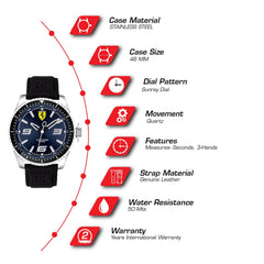 Scuderia Ferrari XX Kers Quartz Blue Round Dial Men's Watch- 0830486