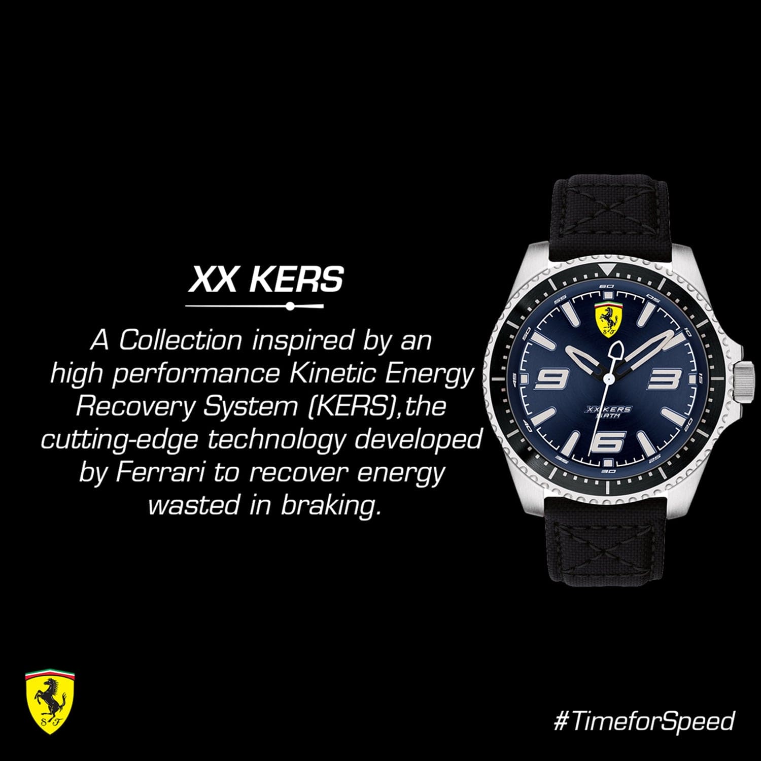 Scuderia Ferrari XX Kers Quartz Blue Round Dial Men's Watch- 0830486