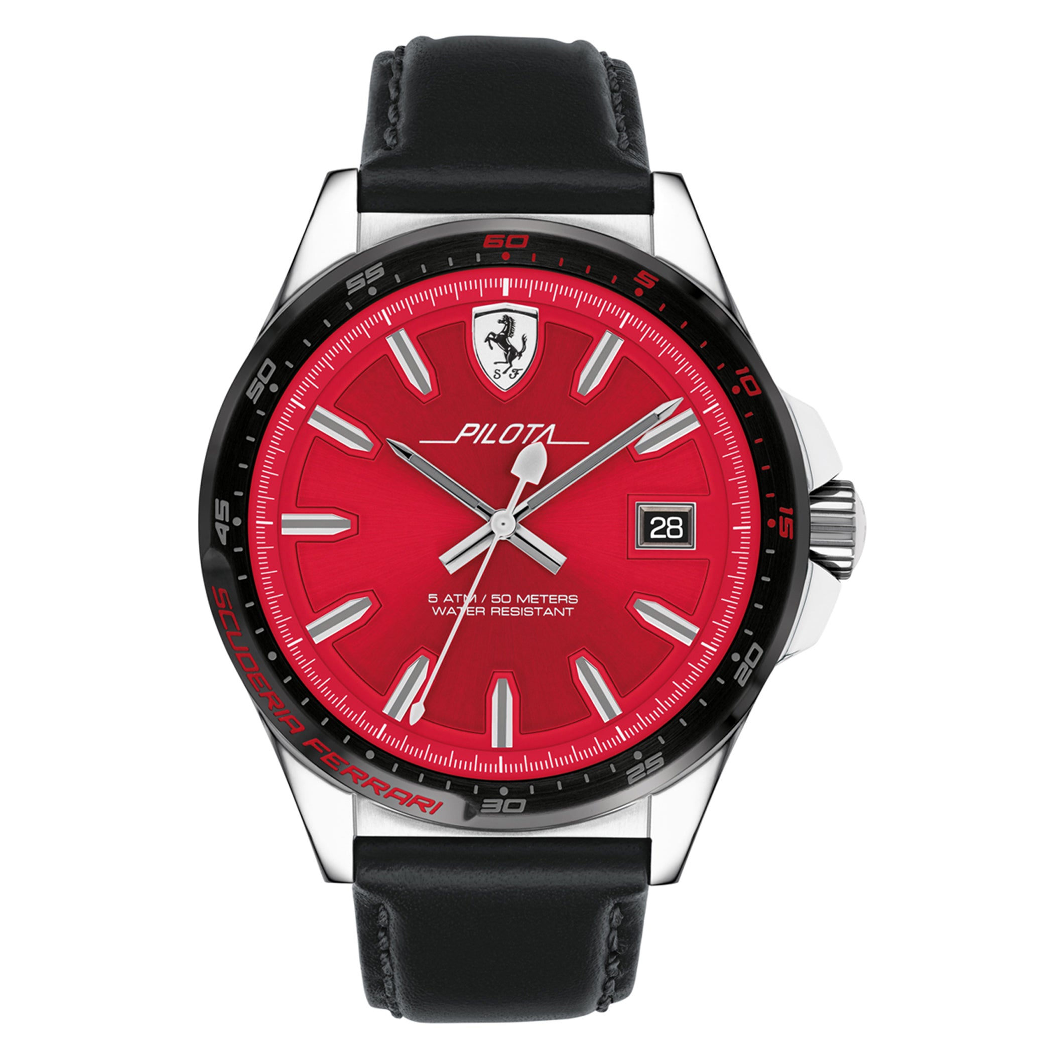 SCUDERIA FERRARI PILOTA Quartz Red Round Dial Men's Watch- 0830489