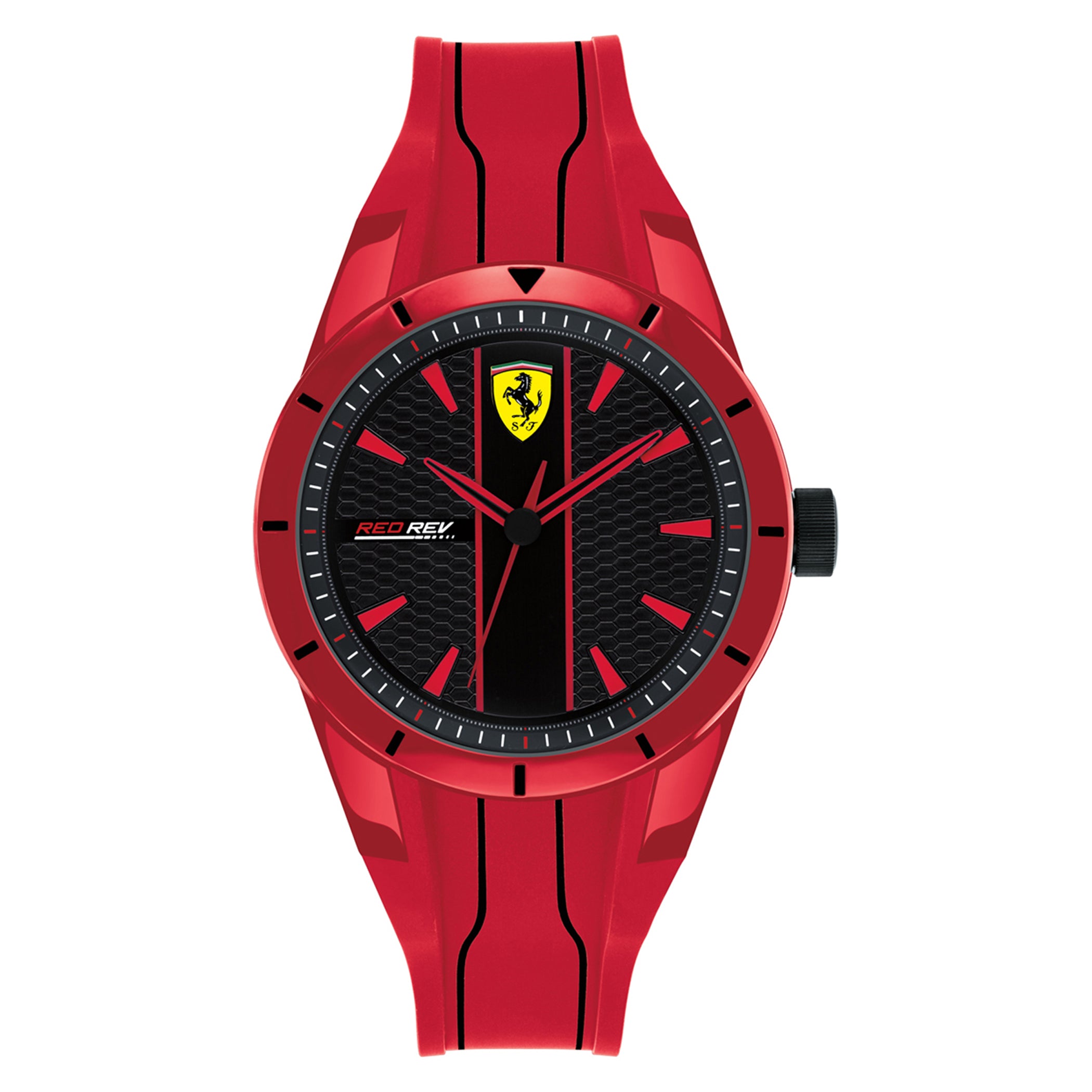 SCUDERIA FERRARI REDREV Quartz Black Round Dial Unisex Watch- 0830494