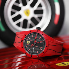 SCUDERIA FERRARI REDREV Quartz Black Round Dial Unisex Watch- 0830494