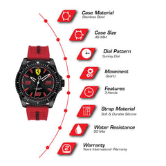 SCUDERIA FERRARI XX Kers Quartz Black Round Dial Men's Watch - 0830498