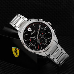 SCUDERIA FERRARI ABETONE Multifunction Black Round Dial Men's Watch- 0830505