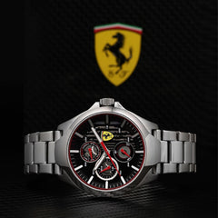 SCUDERIA FERRARI Aero Multifunction Black Round Dial Men's Watch - 0830508