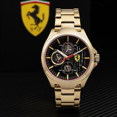 SCUDERIA FERRARI Aero Multifunction Black Round Dial Men's Watch - 0830509