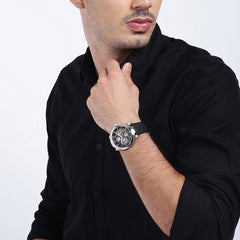 SCUDERIA FERRARI AERO Multifunction Black Round Dial Men's Watch- 0830510