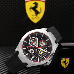 SCUDERIA FERRARI AERO Multifunction Black Round Dial Men's Watch- 0830510