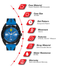 SCUDERIA FERRARI FORZA Quartz Blue Round Dial Men's Watch- 0830518