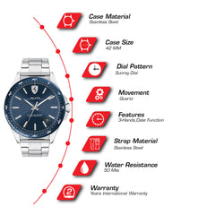 SCUDERIA FERRARI PILOTA Analog Blue Round Dial Men's Watch - 0830527