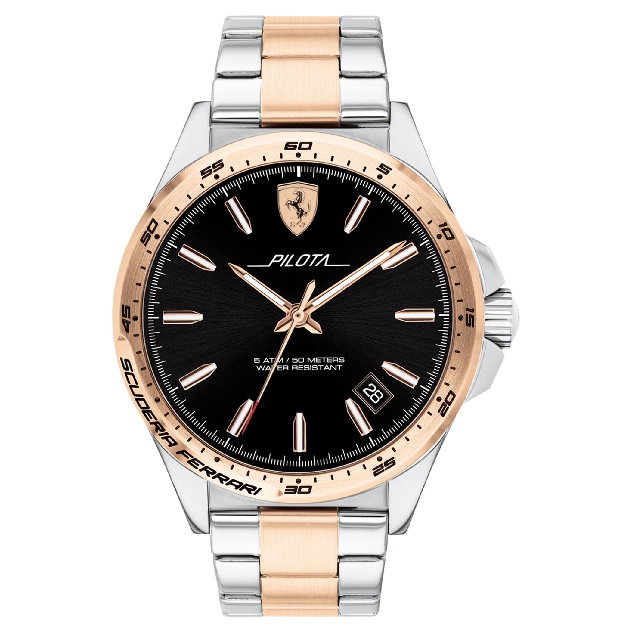 SCUDERIA FERRARI PILOTA Quartz Black Round Dial Men's Watch- 0830528