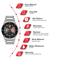 SCUDERIA FERRARI ASPIRE Multifunction Black Round Dial Men's Watch- 0830535
