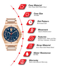 SCUDERIA FERRARI ASPIRE Multifunction Blue Round Dial Men's Watch- 0830536
