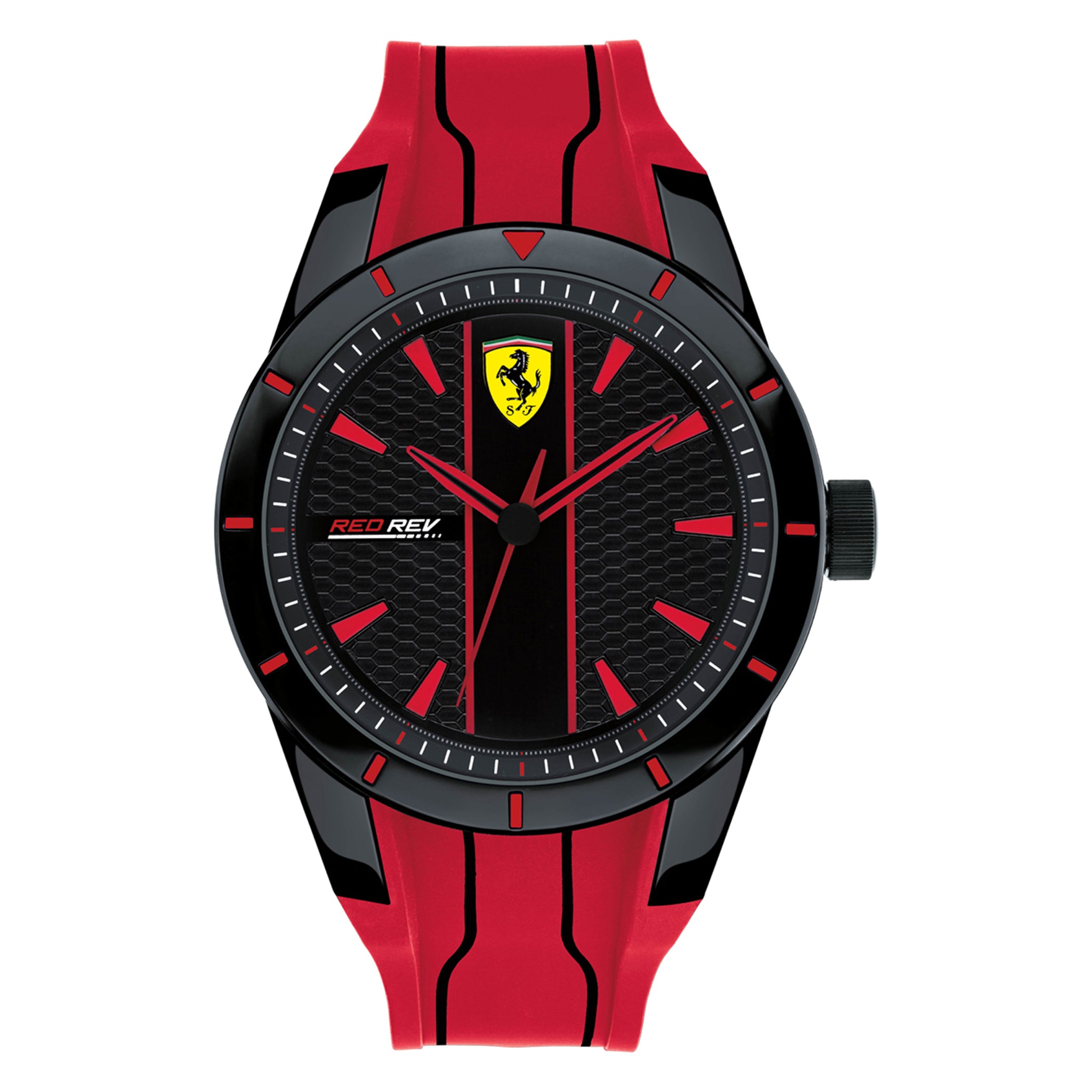SCUDERIA FERRARI REDREV Quartz Black Round Dial Men's Watch- 0830539