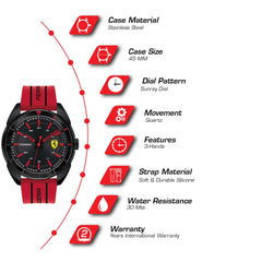 SCUDERIA FERRARI FORZA Quartz Black Round Dial Men's Watch- 0830544