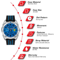 SCUDERIA FERRARI Forza Quartz Blue Round Dial Men's Watch - 0830545