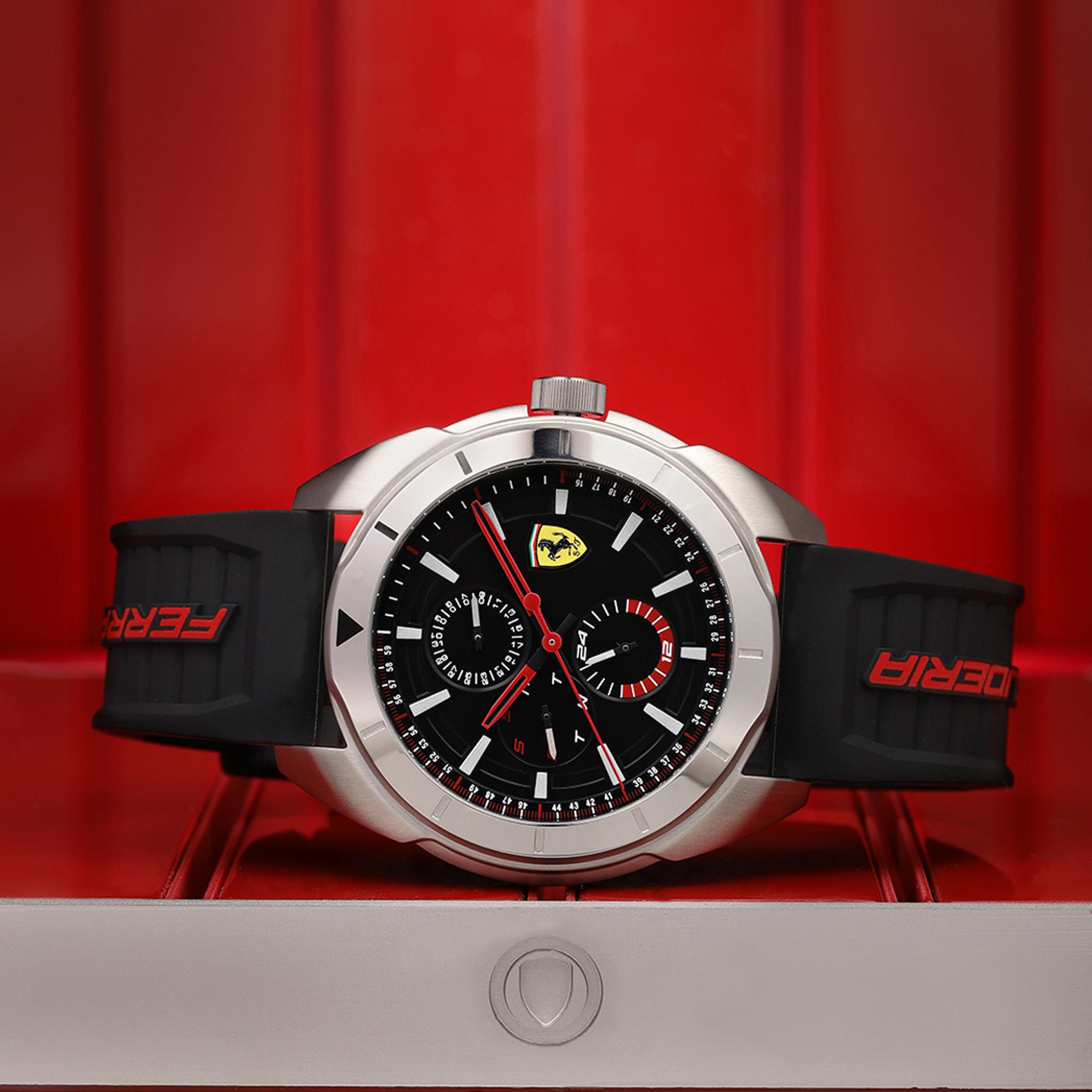 SCUDERIA FERRARI FORZA Multifunction Black Round Dial Men's Watch- 0830546