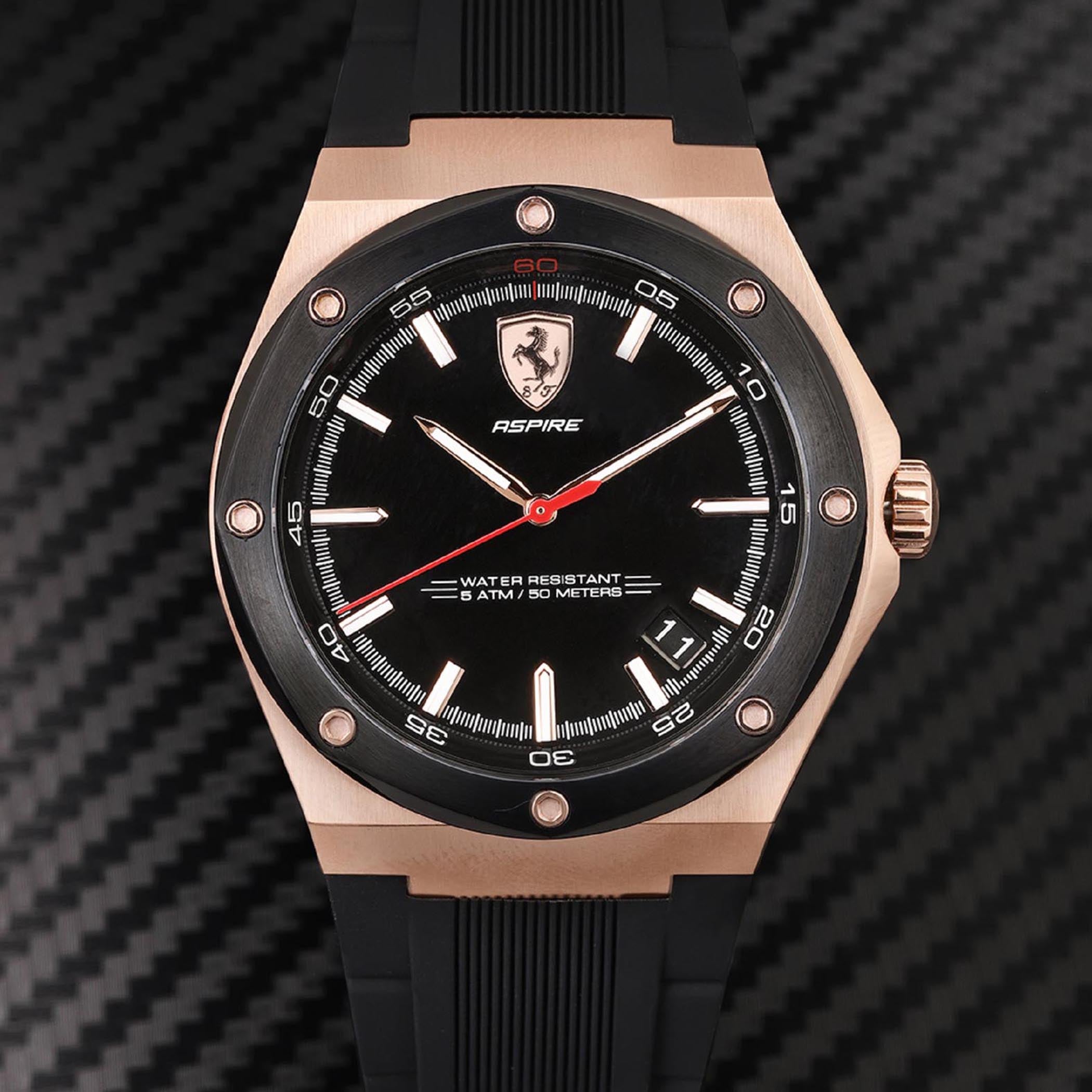 SCUDERIA FERRARI ASPIRE Analog Black Round Dial Men's Watch - 0830553