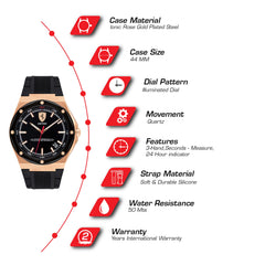 SCUDERIA FERRARI ASPIRE Analog Black Round Dial Men's Watch - 0830553