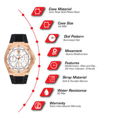 SCUDERIA FERRARI ASPIRE Multifunction White Round Dial Men's Watch- 0830555