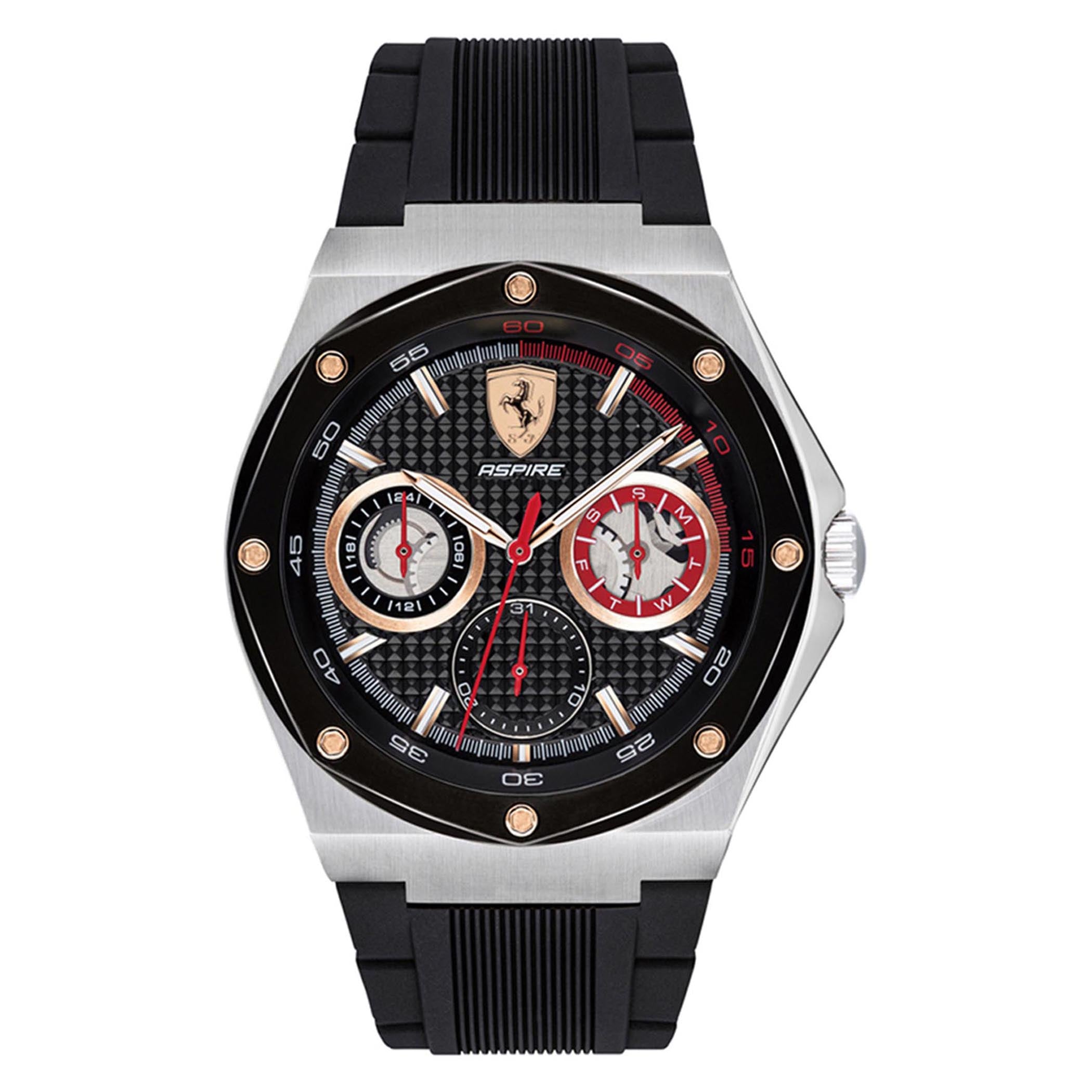 SCUDERIA FERRARI ASPIRE Multifunction Black Round Dial Men's Watch - 0830556