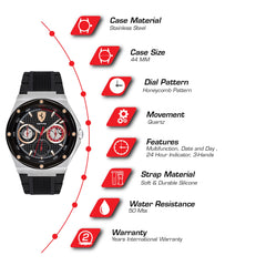 SCUDERIA FERRARI ASPIRE Multifunction Black Round Dial Men's Watch - 0830556