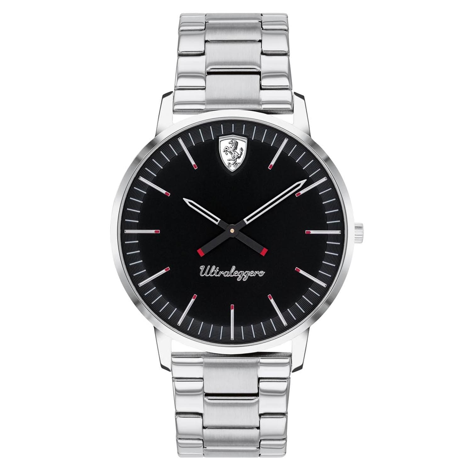 SCUDERIA FERRARI Ultraleggero Quartz Black Round Dial Men's Watch - 0830560
