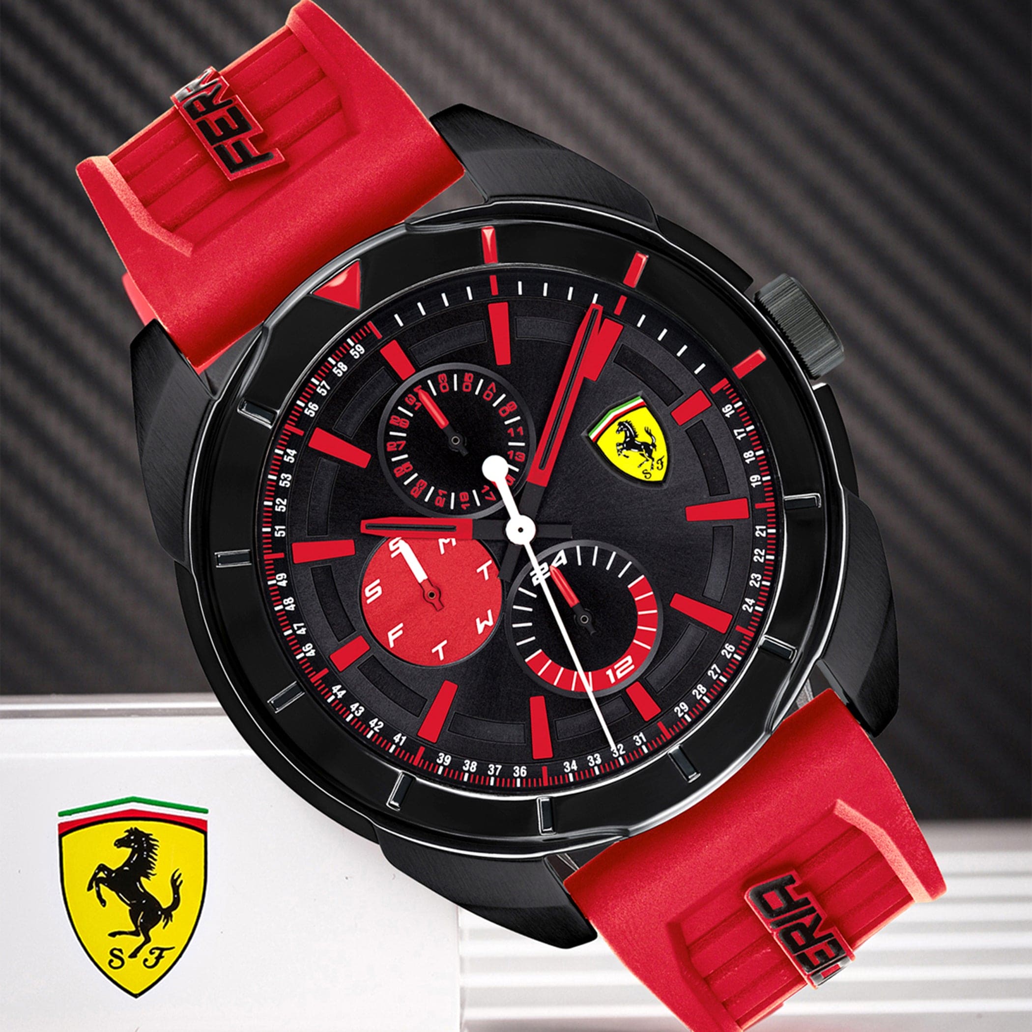 SCUDERIA FERRARI FORZA Multifunction Black Round Dial Men's Watch- 0830576