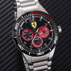 SCUDERIA FERRARI REDREV T Multifunction Black Round Dial Men's Watch- 0830589