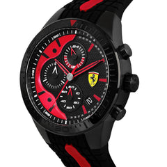 SCUDERIA FERRARI REDREV Chronograph Black Round Dial Men's Watch- 0830592