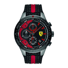 SCUDERIA FERRARI REDREV Chronograph Black Round Dial Men's Watch- 0830592